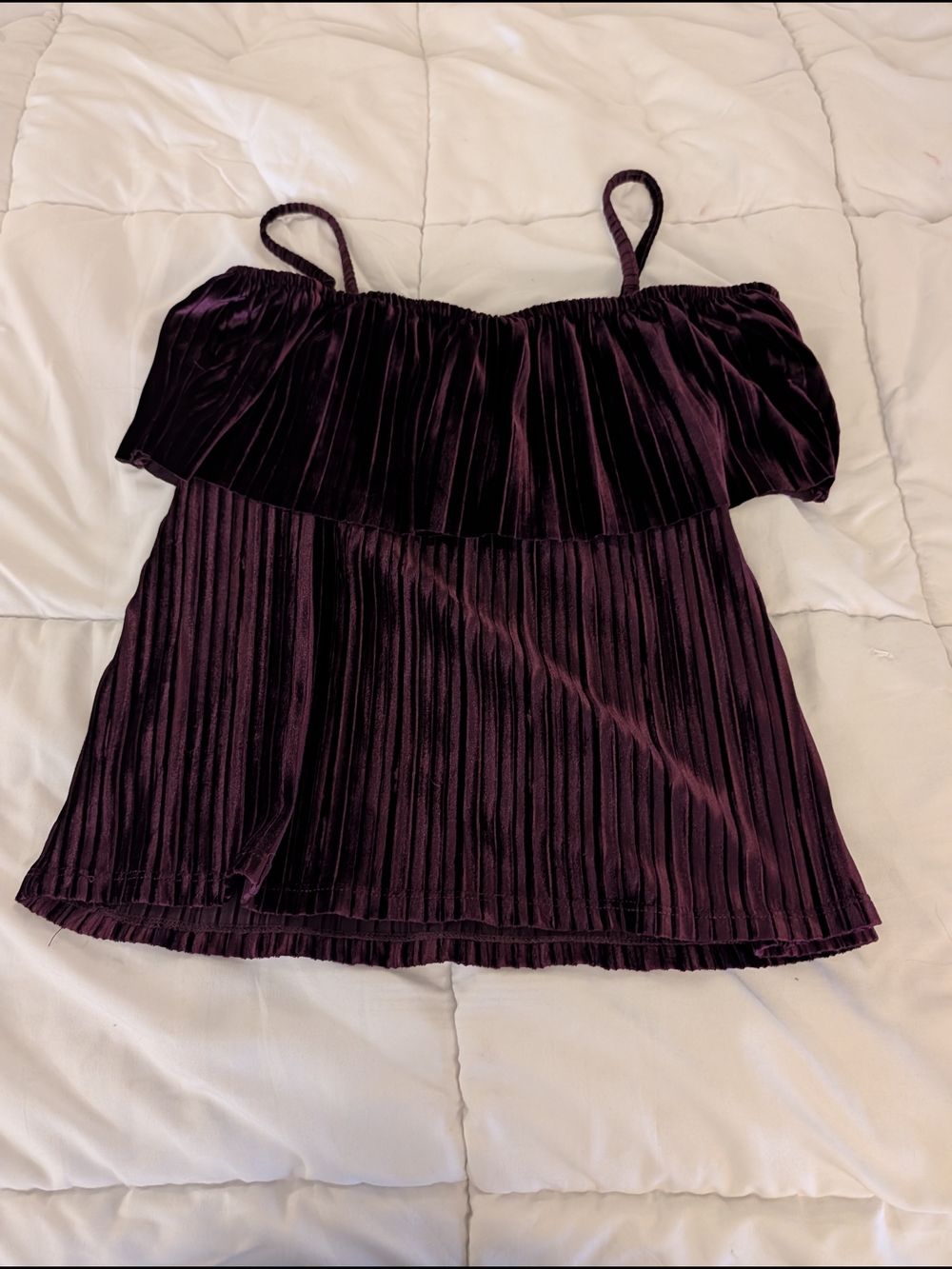 Charlotte Russe Plum Pleated Velvet Crop Top